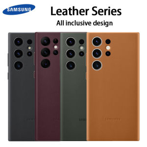 เคสโทรศัพท์หนัง Samsung ของแท้สำหรับ Samsung Galaxy S24อัลตร้า/Galaxy S23 Ultra / Galaxy S22 Ultra / 22 23 24 Plus เคสฝาครอบป้องกันพรีเมี่ยมพร้อมการป้องกันด้านหน้าและด้านหลังด้ามจับแบบนิ่ม
