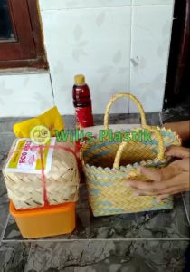 PAKET MURAH 50 PCS Tas Anyaman Plastik Lurik Mini (XS) Untuk Hampers Parcel Souvenir Bahan Tebal