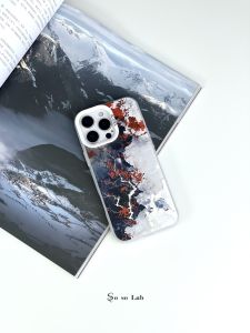 Original Artistic Snowy Plum Blossom Phone Case for  16Pro Max Xiaomi 14 Huawei Mate60 pro P70 Fashionable Unique Design Protective Cover