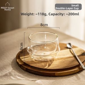 MODERN SWEETHOME | Heat-resistant Coffee Mug with Handle Dual-layer Glass Cup