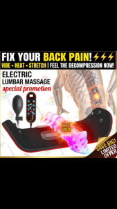 [SG Stock] 5-in-1 Electric Lumbar Massager | Dynamic Air Traction & Pulse | 3-Level Hot Compress | 30 Intensity Levels | Spine Decompression Back Relief | Remote Control & Air Pump