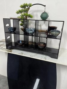Acrylic Multi-Treasure Cabinet Display Stand Tea Pot Middle-Aged Shelf Tea Utensils Storage Rack Moving Frame Structure Model Display Stand