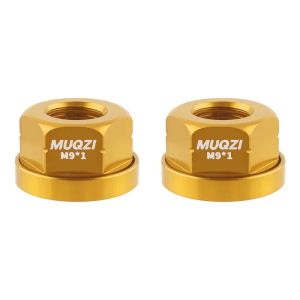 MUQZI 2PCS Hub Axle Nuts M9*1.0 M10*1.0 M10*3/8 Bike Wheel Screw