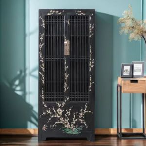 Chinese Solid Wood Storage Wardrobe Storage Cabinet Hand Painting Antique Home Comb Cabinet Classical Curio Cabinet Customizable
