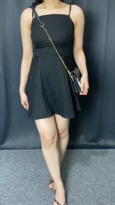 One fashion id COD + GRATIS ONGKIR  Mini Dres  A line karet zipper korea style  / Dres wanita mini ootd kekinian