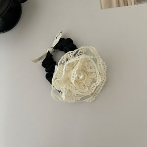 ยางรัดผมลายดอกไม้ลูกไม้สไตล์นุ่ม ยางรัดผมลายดอกชาตัวใหญ่ ยางรัดผมสไตล์สาวๆ ยางรัดผมแฟชั่นสไตล์เกาหลี