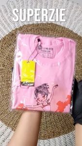 Kaos anak perempuan distro lengan panjang karakter kartun animasi BALET Bunga warna pink bahan adem