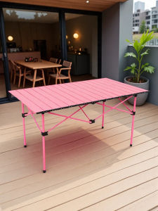 Outdoor Portable Folding Egg Roll Table Lightweight Camping Picnic Table Multi-Functional Home Use Quick Open Square Table