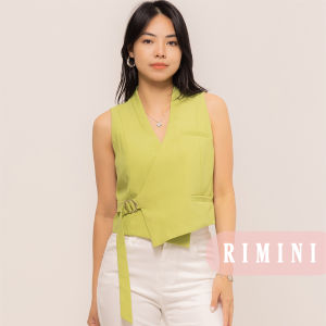 RIMINI - Atasan Formal Wanita Tanpa Lengan Side Buckle Sleeveless Size XS-XL - Allora Top CC33213