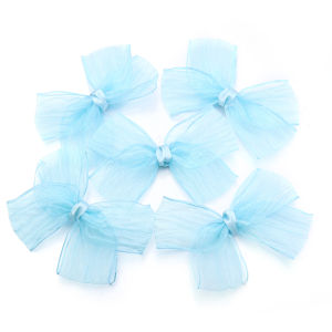 5 ชิ้น/ล็อตซาตินริบบิ้น Bows น่ารัก Organza Bowknot ขนาดใหญ่ตาข่ายโบว์สําหรับงานฝีมือ DIY เย็บหัตถกรรมอุปกรณ์ตกแต่ง