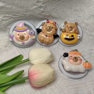 ที่ยึดแม่เหล็กสำหรับ Magsafe รุ่น Halloween Ghost แบบพับได้ ใช้ได้กับ iPhone ทุกรุ่น ลายฟักทอง 3 มิติ และคาปิบาร่า