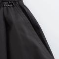 Mooyufon Nữ Vintage Chic Cao Cấp Chân Váy Dài Chữ A Màu Đen Xếp Ly Rộng Thường Ngày Dài Đến Giữa Bắp Chân Thời Trang Mùa Xuân Dành Cho Nữ Trung Niên. 