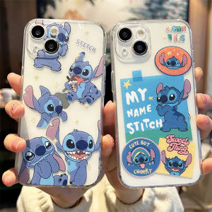 เคสโทรศัพท์ซิลิโคนใสป้องกันแบบเต็มจอสำหรับ Apple 16Promax 15 14Plus 13 12Mini 11 17 ลายสตีวจิ้งจอก ลายการ์ตูนสำหรับคู่รัก