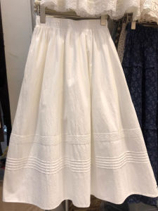 Váy Chữ a Ren Trắng Cotton Phong Cách Pháp Cho Nữ Váy Dài Đến Giữa Bắp Chân Váy Xếp Nếp Váy Xòe Váy Thường Ngày Váy Mùa Hè