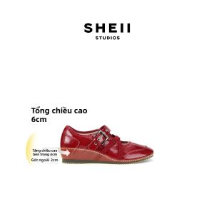SHÉII | Dép Bệt Mary Jane Dây Chéo Nâng Cao 6cm