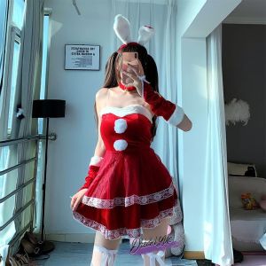 ชุดนักแสดงตลกสีแดงสำหรับผู้หญิง ชุดนักแสดงตลกสัตว์กระต่ายเซ็กซี่ ชุดนักแสดงตลกคริสต์มาส ชุดนักแสดงตลกฤดูหนาว ชุดนักแสดงตลกใหม่