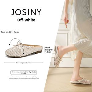 Josiny | Lace Hollow Breathable French Style Bow Slippers