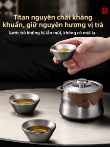 SENDIAN | Bình Pha Trà Titanium Dùng Tại Nhà 1 Người Cầm Tay Tách Nước
