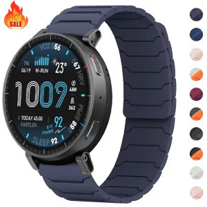 20mm 22mm Magnetic Watchband For Amazfit Bip 6 5 3Pro/Balance 2/Active Max Silicone Strap For Amazfit GTR GTS 2 3 4/POP Pro/NEO