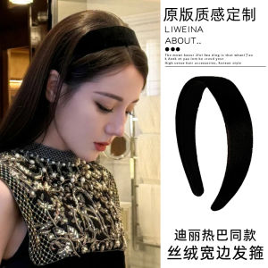 ที่คาดผมผ้ากำมะหยี่สีดำ ขอบกว้าง สำหรับผู้หญิง ที่คาดผมล้างหน้า ที่คาดผมแบบใหม่ปี 2025 ที่คาดผมแบบเรียบง่าย เครื่องประดับแฟชั่น