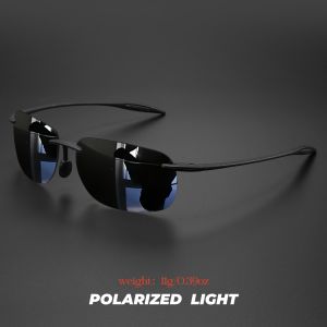 Ultra Light 11g TR90 Frameless Polarized Sunglasses - Flexible & Comfort Fit Square Shape for Driving Fishing Outdoor