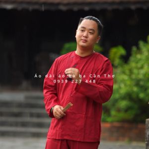 Bộ áo bà ba nam vải cate truyền thống