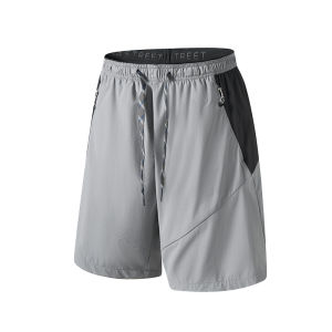 714street | Lightweight Color Block Loose Elastic Shorts For Running Quarter Length