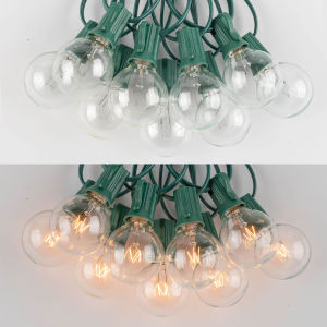 25FT/33FT/49FT/65FT Outdoor Waterproof Green wire String Lights Tungsten Glass Bulb Patio Indoor Fairy Lights For Christmas Party Garden Wedding Decoration