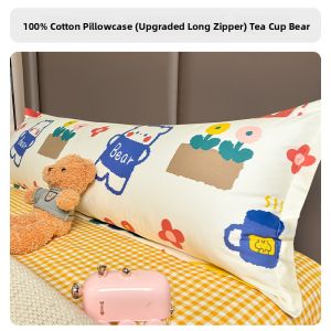 MUSHABAI | Cotton Cartoon Style Long Pillowcase