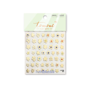 1pcs 5D White Floral Nail Art Stickers Five-petal Frangipani with Pearl Designs Nail Decals Elegant Wedding Manicure Decoration