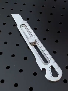Dao rọc giấy inox Dụng cụ rọc giấy đa năng 6 trong 1 vặn vít vặn bu lông mở nắp hộp cắt thước kẻ khui bia bằng thép không gỉ