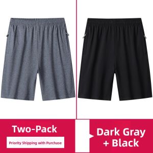 Pure Cotton Summer Thin Short Pants Men Outdoor Wear Loose Sports plus Size Knitted Casual Running Five-Quarter Length Middle Pants