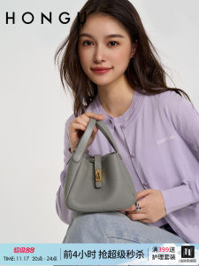 Red Valley Womens Bucket Bag Leather Handbag Commuter Bag for Work Shoulder Bag Hobo Bag Modern Neutral Style Lock Buckle Closure