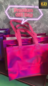 Wholesale Listing (20pcs)Premium Gift Bag Iridescent Laser Glossy Non Woven Bag Gift Bag Thank You Bag Eco Friendly Bag