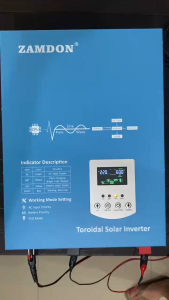 Zamdon 3KW 24V Toroidal Hybrid Off-Grid Solar Inverter | 3000W Pure Sine Wave | 60A MPPT Solar Charge Controller | 150V PV Input | AVR | LCD | Supports LiFePO4 & Lead Acid Batteries