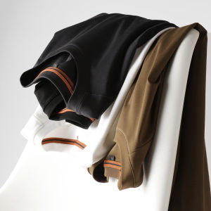 Premium Long Sleeve round Neck Cotton T-Shirt Mens Inner Wear White Pure Color Casual Fashion Autumn Spring Seasonal Shirt