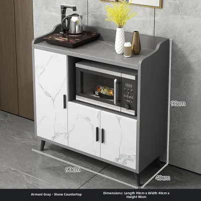 Luxurious Stone Minimalist Modern Microwave Sideboard Storage Cabinet