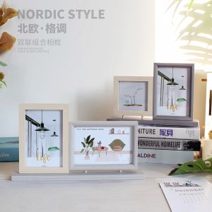 Creative Dual-Tone Photo Frame Desk Decoration 4x6 Inch Combination Office Decorations Chinese Style Density Board Picture Frame