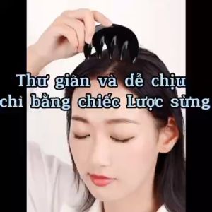 Lược sừng 5 răng  thần thánh chải thông kinh lạc Mỹ nghệ Hà Phương thư giãn giảm stress