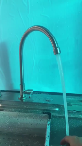 Vòi rửa chén bát lạnh inox 304 màu mờ gắn chậu rửa chén hoặc gắn tường ống vòi xoay 360 độ