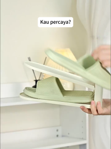 KAGK Rak Sepatu Lipat 2 Susun - Desain Retro & Hemat Ruang (Mudah Dipasang & Tahan Lama)