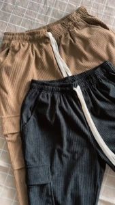 DEEM Cargo Pants Womens Corduroy Straight Cut Long Trousers Perempuan Kain Korduroi Seluar Panjang