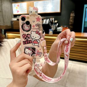 Creative Cartoon Honor Phone Case with Stand Crossbody Rope Full Cover Protection for Honor 300 200 100 Models Anti-Fall