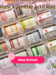 {SG Local} Washi Tape Set For DIY Decorative 12 Design 5mm x 2meter x 10 Rolls Candy Series