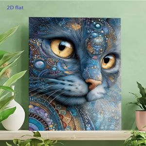 KAYOU | Acrylic Paint By Numbers Blue Cat Painting By Numbers on Canvas Coloring By Number for Adults Paint Digital Art