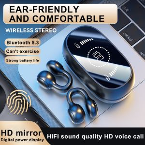 ♥100% ผลิตภัณฑ์ดั้งเดิม + Gratis Ongkir♥S03ใหม่2025หูฟังเอียร์บัดแบบมีไมโครโฟนบลูทูธควบคุมแบบสัมผัสหูฟังบลูทูธไร้สาย TWS