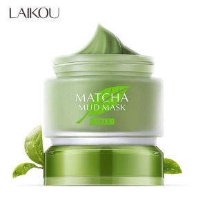 LAIKOU Green Tea & Volcanic Mud Mask 85g - Deep Pore Cleansing Remove Blackheads & Excess Oil Balance Skin Tighten Pores for Shining Skin