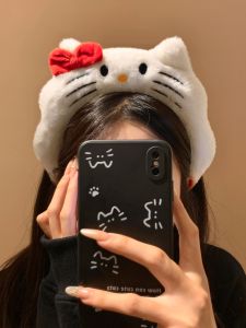 XINDONGXINGQIU | Cute White Cartoon Cat Fluffy Hairband