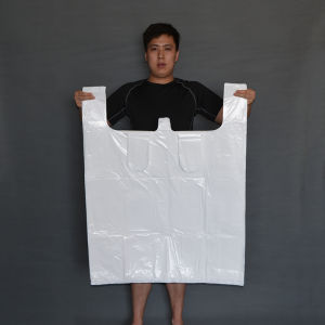 ถุงพลาสติกแบบหิ้วโปร่งใสขนาดใหญ่พิเศษเสื้อผ้าสีขาวนมหนาพิเศษขายส่งถุงใส่ของย้ายบ้านจัดเก็บผักมือ