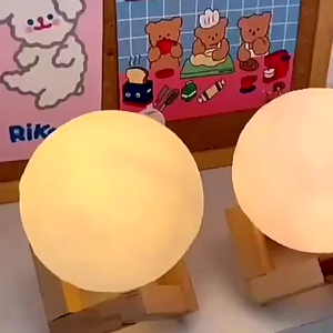 3D Moon Night Lamp LED Light 8/15cm RGB Bedroom Desk Kids Gift Atmosphere Nursery Lampu Bulan